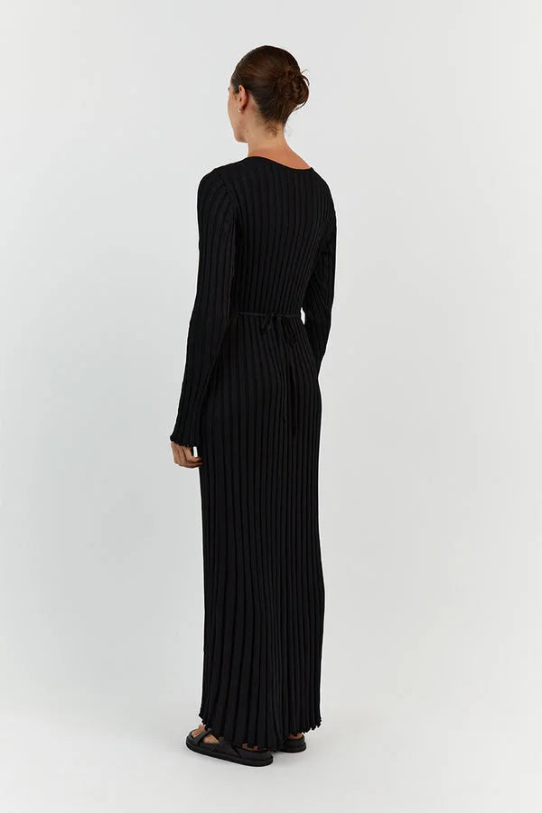 Sophia V-Neck Knit Midi Dress™