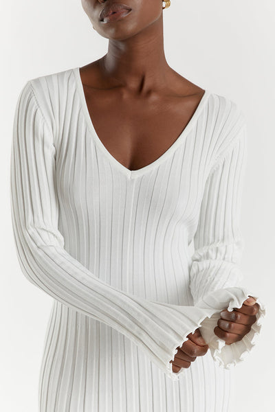 Sophia V-Neck Knit Midi Dress™