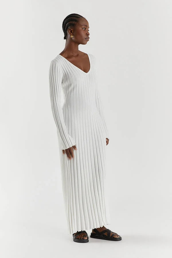 Sophia V-Neck Knit Midi Dress™